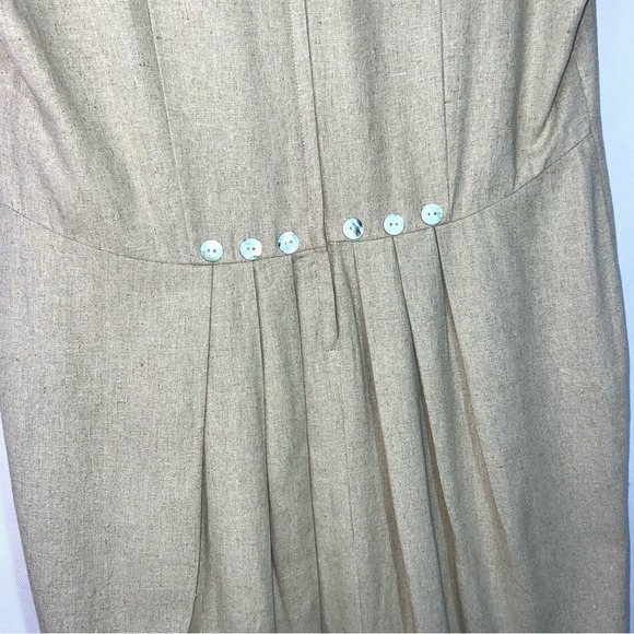 Vintage Betsy's Things Linen Dress Womens 80s 90s Pearl Buttons Lined sz 14 - Picture 6 of 15